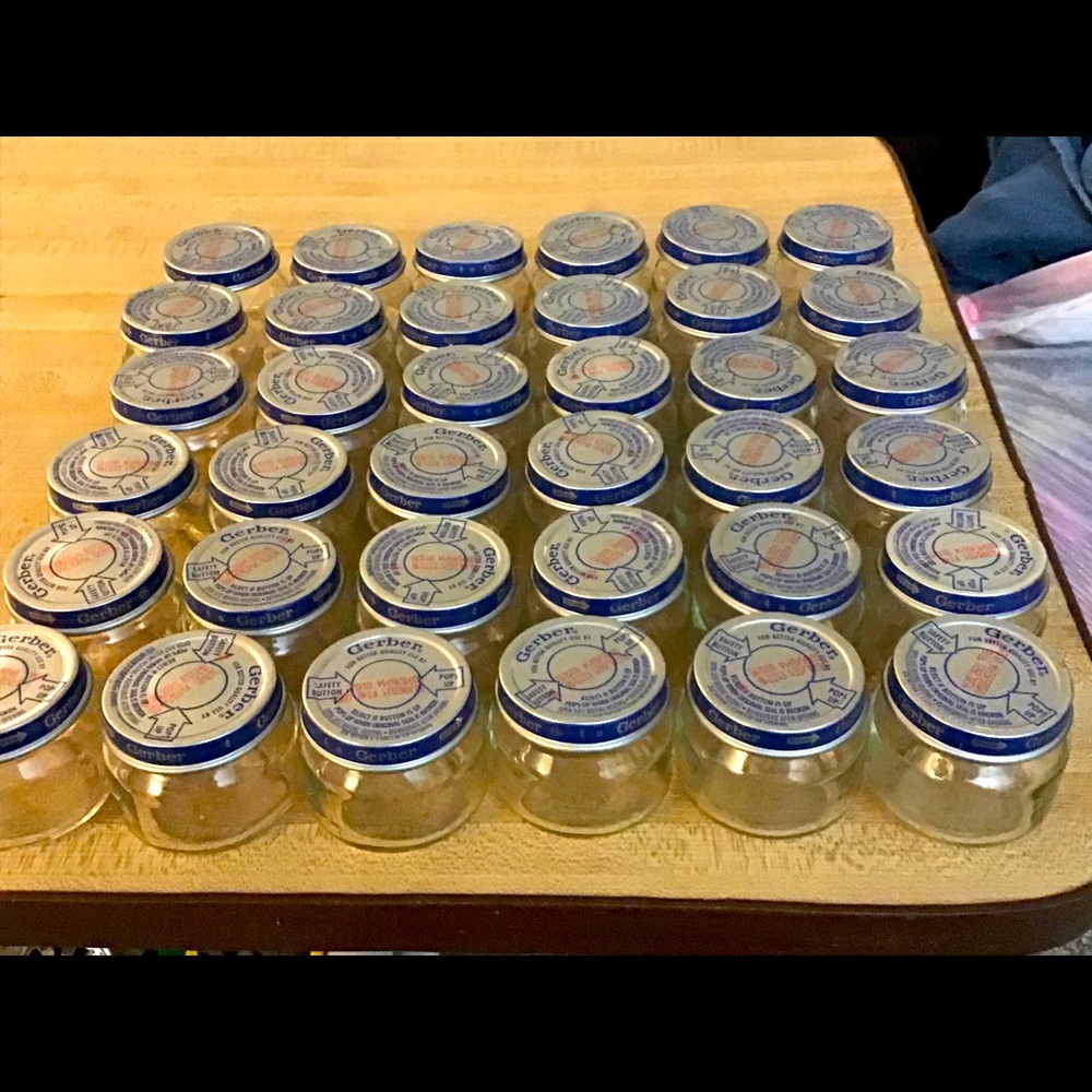 Empty baby food jars